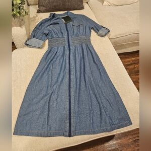 Brand New Meadow Rhodes Denim Dress Medium
